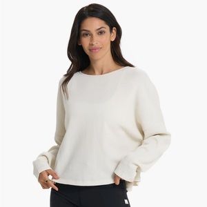NWT Vuori Natural Cream Slouchy Waffle Crew in XS/S